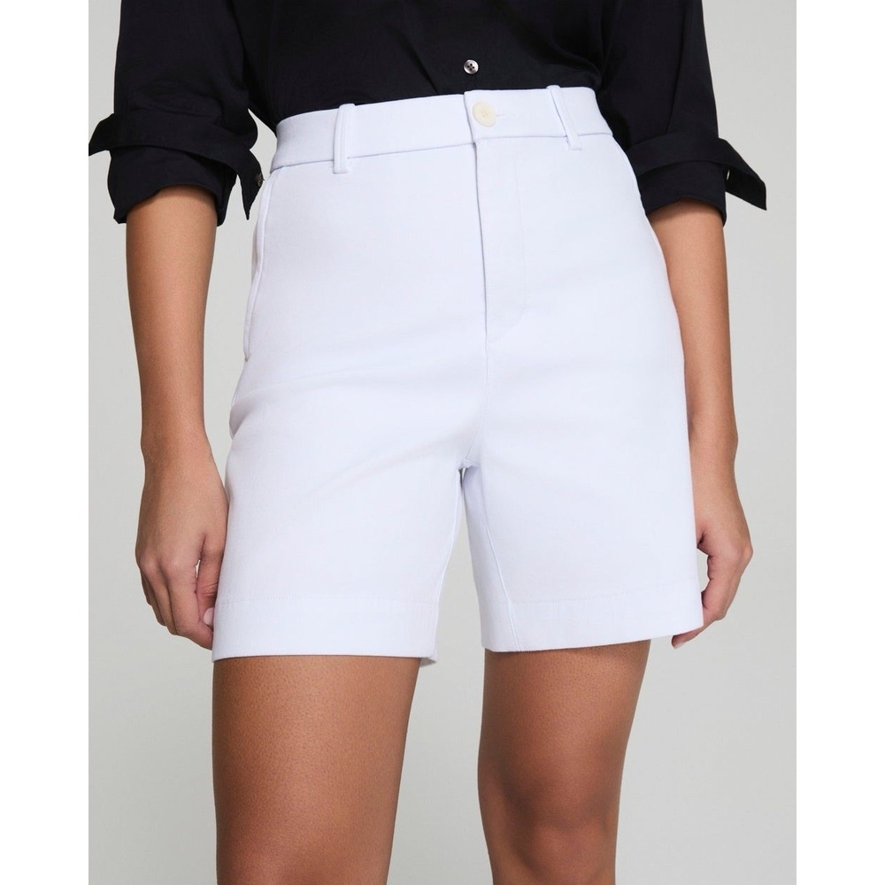 NWT SPANX Supersmooth Stretch Twill Shorts White M High Rise Shaping 360 - Picture 4 of 7